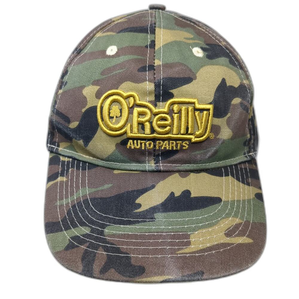 O'Reilly Baseball Cap Green Camo One Size Embroidered Logo Strapback Hat